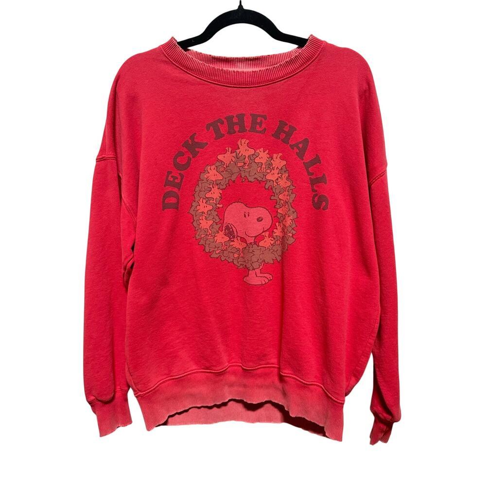 American Eagle X Peanuts Christmas Sweatshirt Women's XS Deck the Halls Snoopy